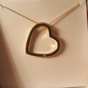 Gold Heart necklace with Swarovski crystal